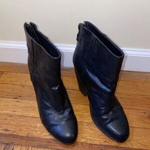 Rag & Bone Black Leather Heeled Ankle Boots EUR 38.5
